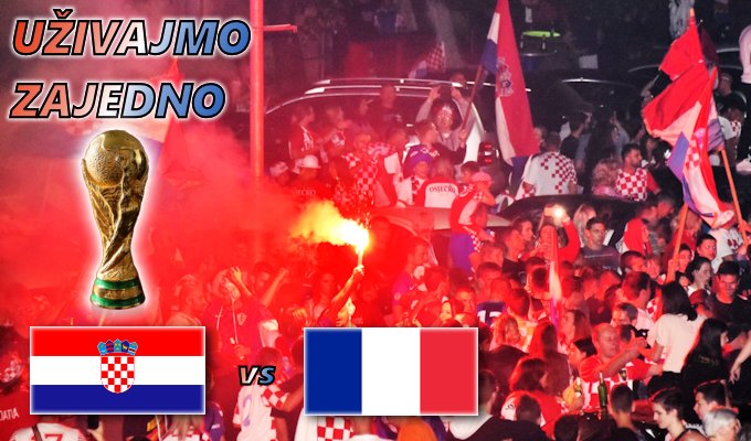 PRATIMO ZAJEDNO FINALE HRVATSKA vs FRANCUSKA NA VELIKOM VIDEOZIDU