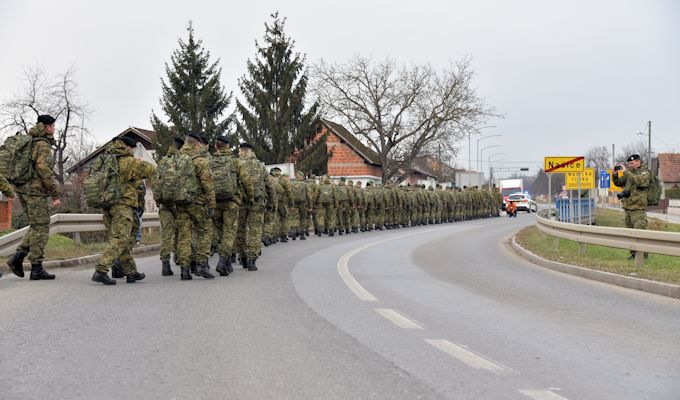 Svečani ispraćaj pripadnika Hrvatske vojske na hodnju od Našica do Varaždina
